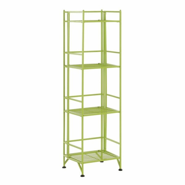 Convenience Concepts Xtra Storage Four-Tier Folding Shelf with Metal Frame, Green - 13 x 11.25 x 45 in. HI2821927